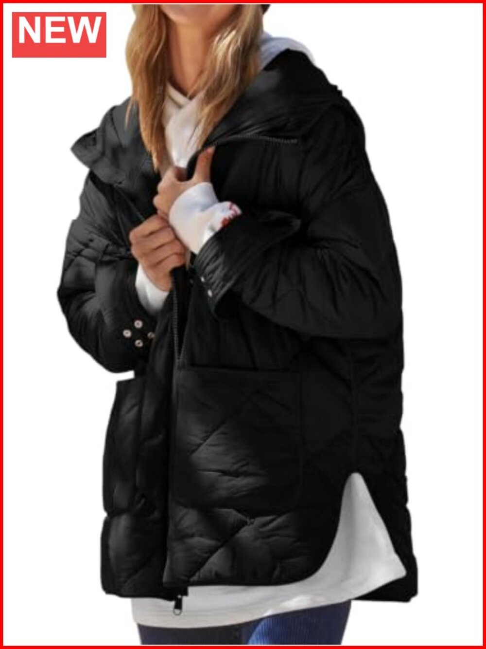 Women's Quilted Puffer Jacket Hooded Lightweight Winter Coat